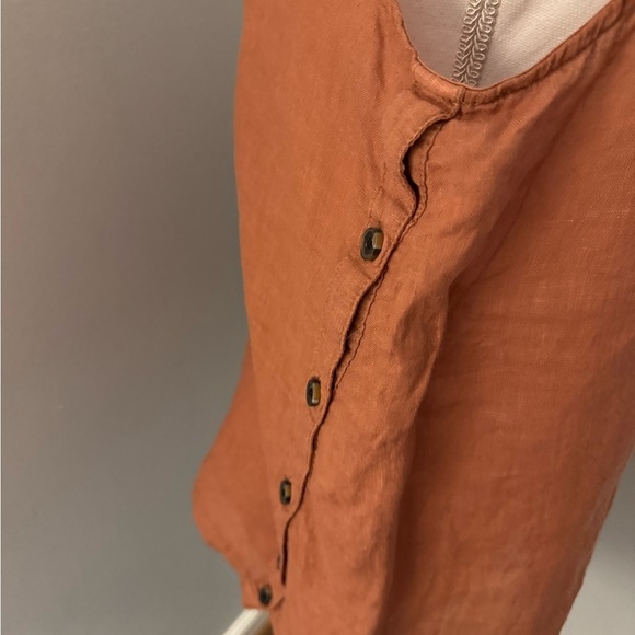 J Crew Size Large Pink & White Fabric Floral Puff sleeve Blouse Cotton - Picture 3 of 12